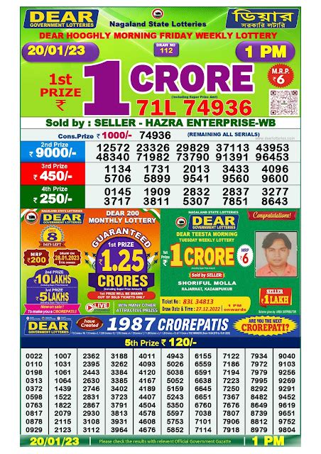 dear hooghly lottery result today 1pm|Nagaland Lottery Result 20.